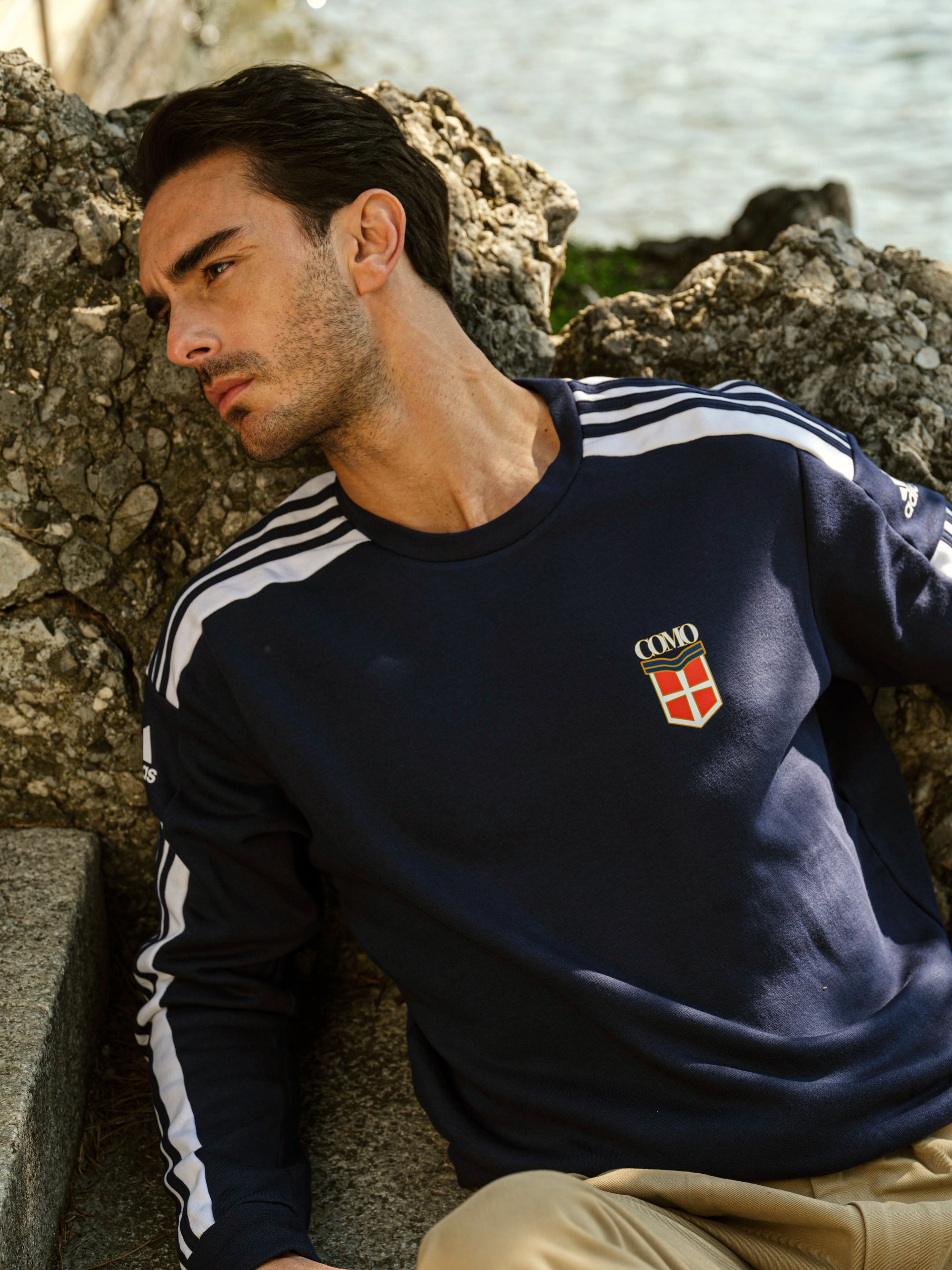 Adidas Como Crest Felpa Girocollo Blu Navy