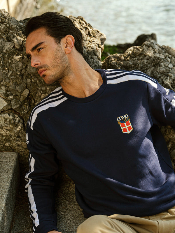 Adidas Como Crest Felpa Girocollo Blu Navy