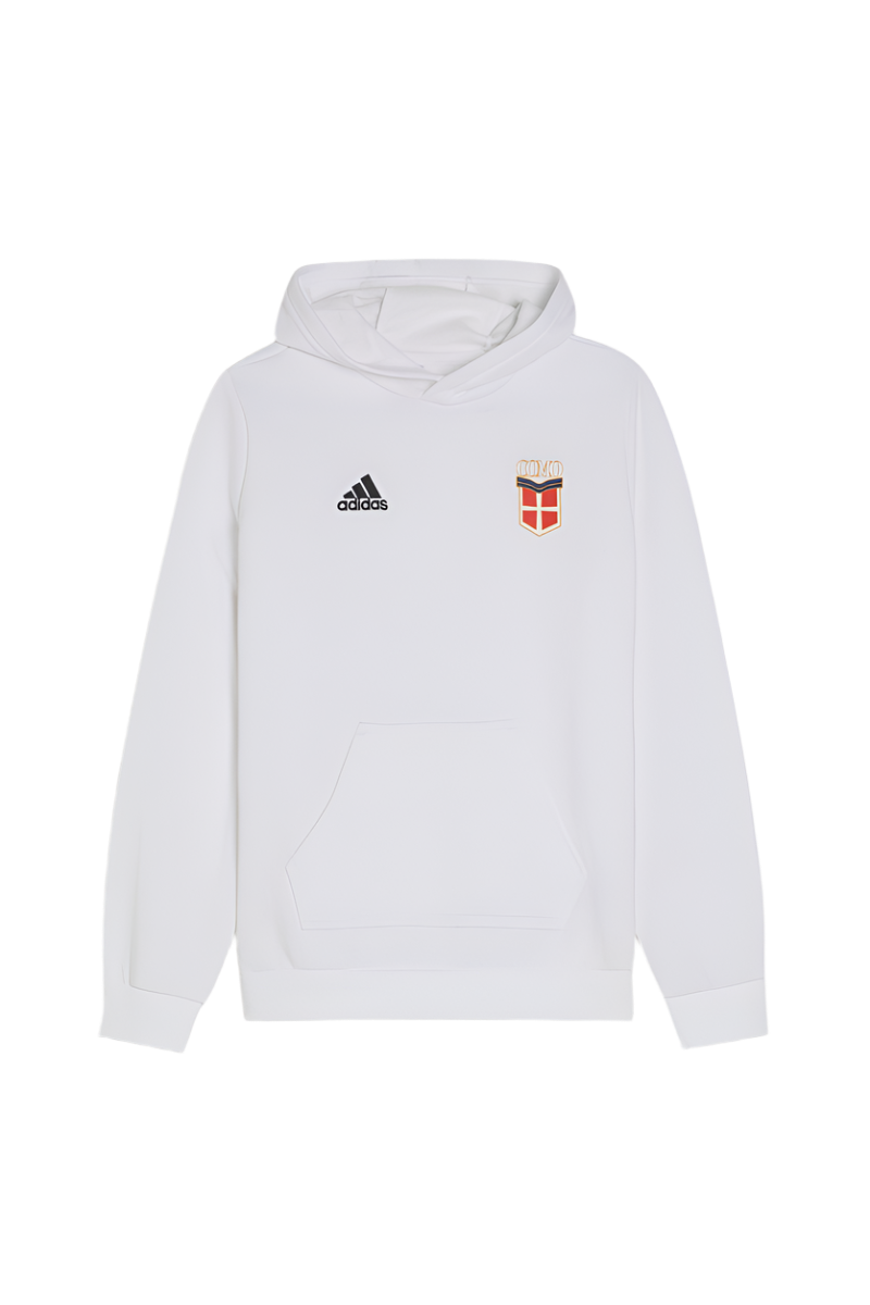 Adidas Como Crest Felpa Con Cappuccio  Bianca Bambino